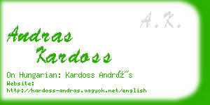 andras kardoss business card